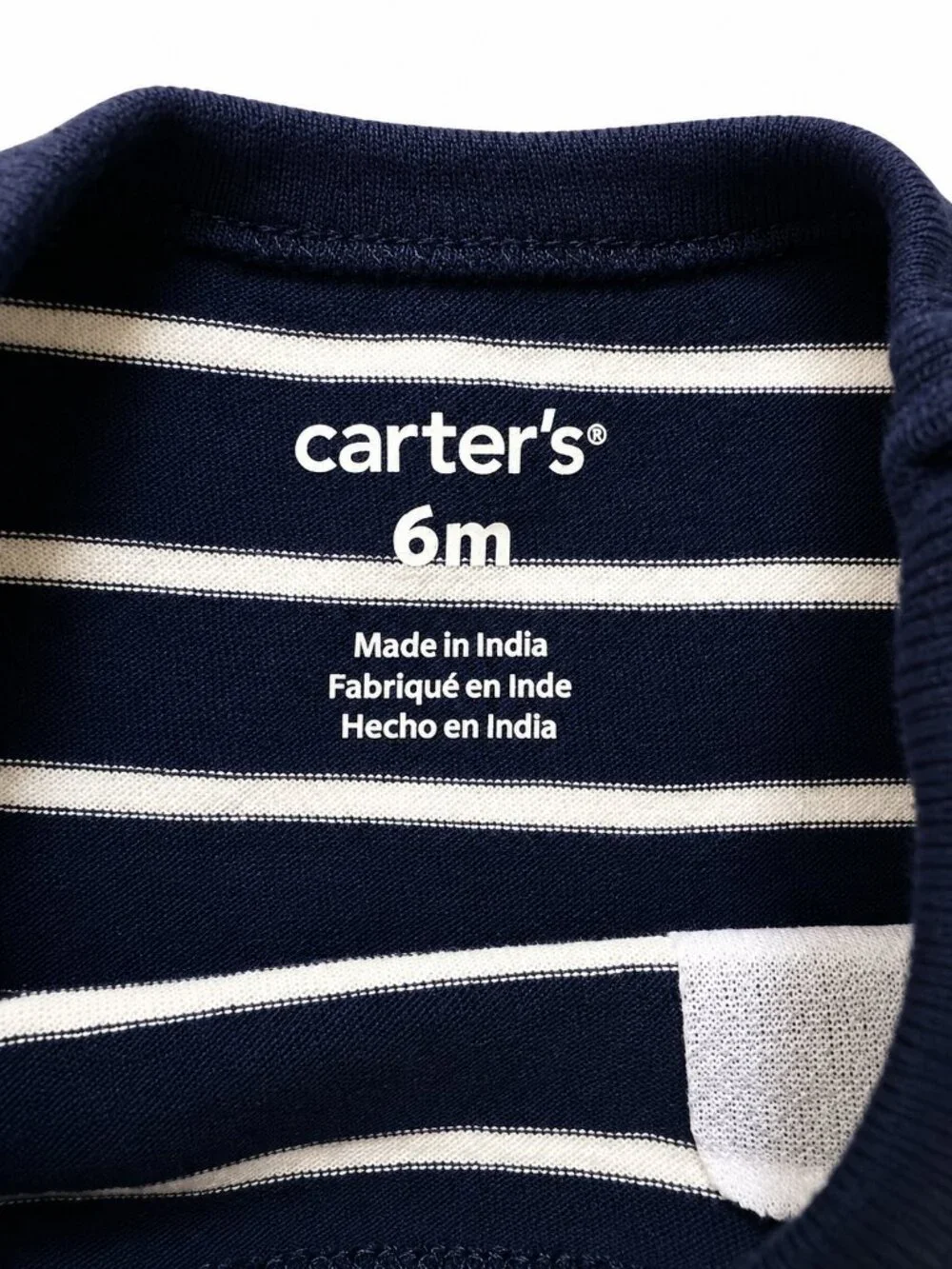 NWOT Carter’s Baby Navy White Striped Car Romper 6M Sleeveless Cotton